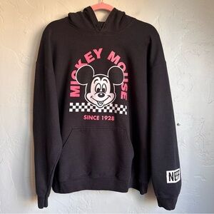 Neff Collection x Disney Black Pink Hoodie Mickey Mouse Large EUC Streetwear